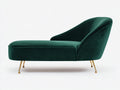 Chaise longue - velluto - 168x76x86 cm - verde scuro - stile moderno