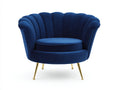 Poltrona - velluto - 91x84x89 cm - blu reale - stile glamour moderno