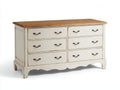 Cassettiera-Legno-150x45x82 cm-Bianco-legno naturale-Stile rustico