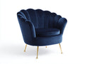 Poltrona - velluto - 87x83x88 cm - blu notte - stile contemporaneo glamour