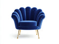 Poltrona - velluto - 88x80x89 cm - blu reale - stile glamour moderno