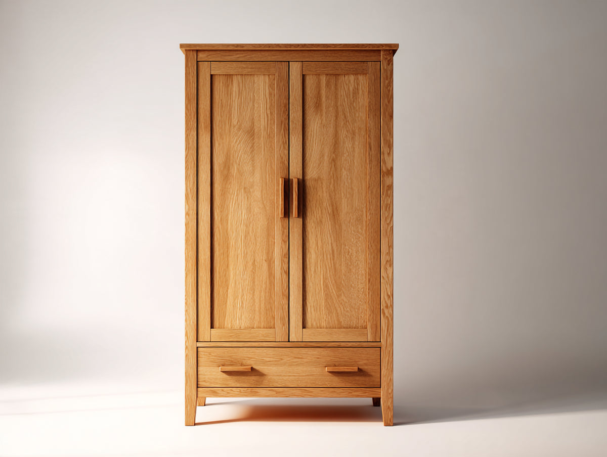 Armadio-Legno-120x60x190 cm-Naturale-Stile classico