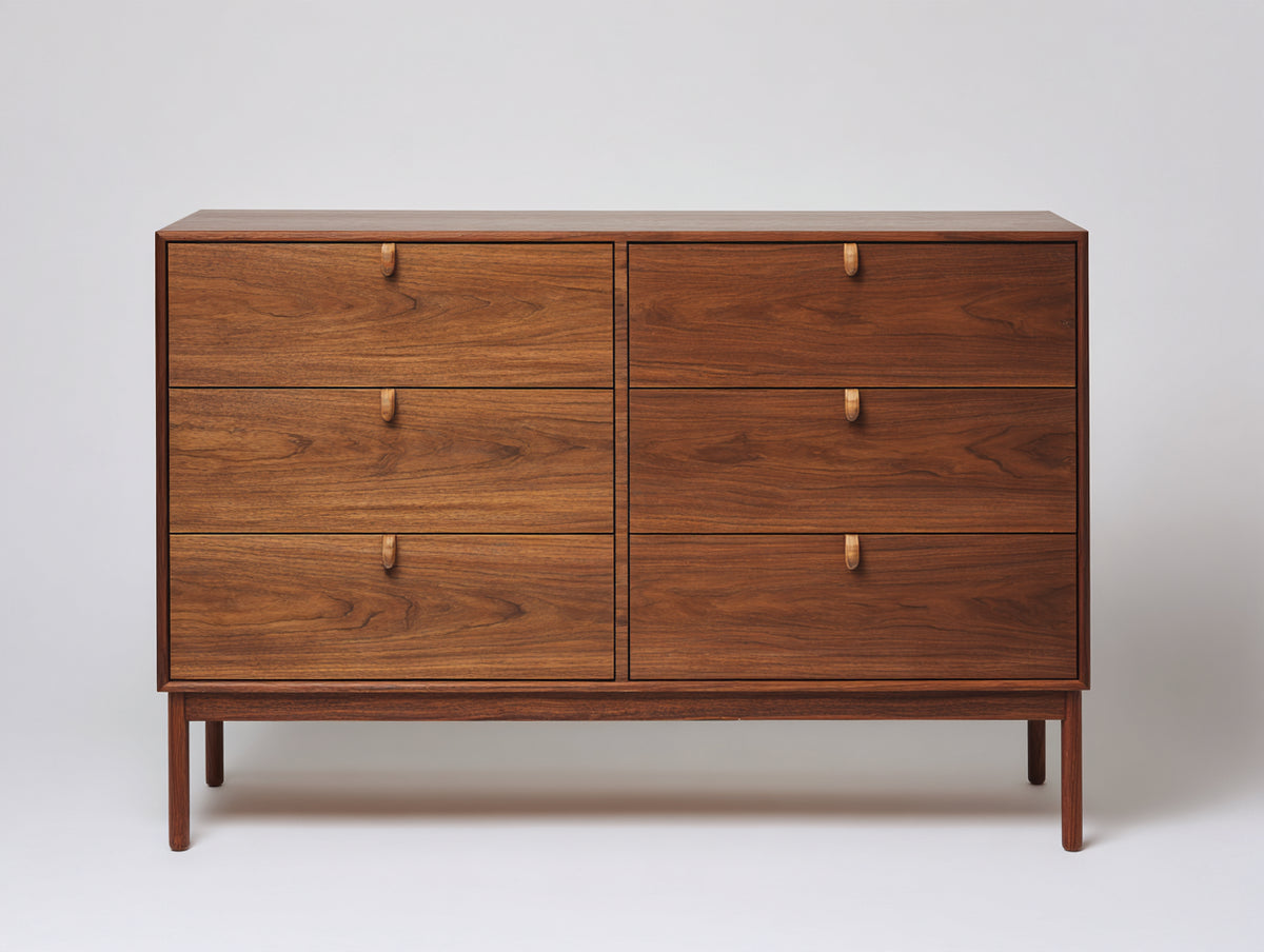 Cassettiera-Legno-155x43x82 cm-Noce-Stile scandinavo