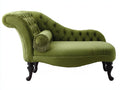 Chaise longue - velluto - 171x80x93 cm - verde oliva - stile classico