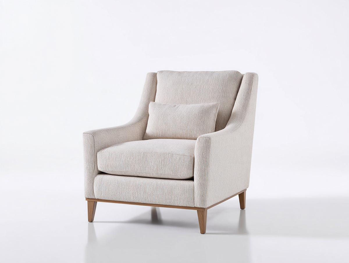 Poltrona - tessuto strutturato - 80x77x91 cm - beige - stile contemporaneo