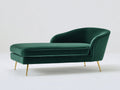 Chaise longue - velluto - 169x77x82 cm - verde scuro - stile moderno