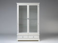 Vetrina-Legno-Vetro-90x40x180 cm-Bianco-Stile classico