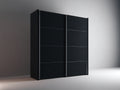 Armadio-Legno-280x65x220 cm-Nero-Design moderno minimalista