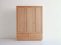 Armadio-Legno-190x62x220 cm-Rovere naturale-Stile classico con cassetti