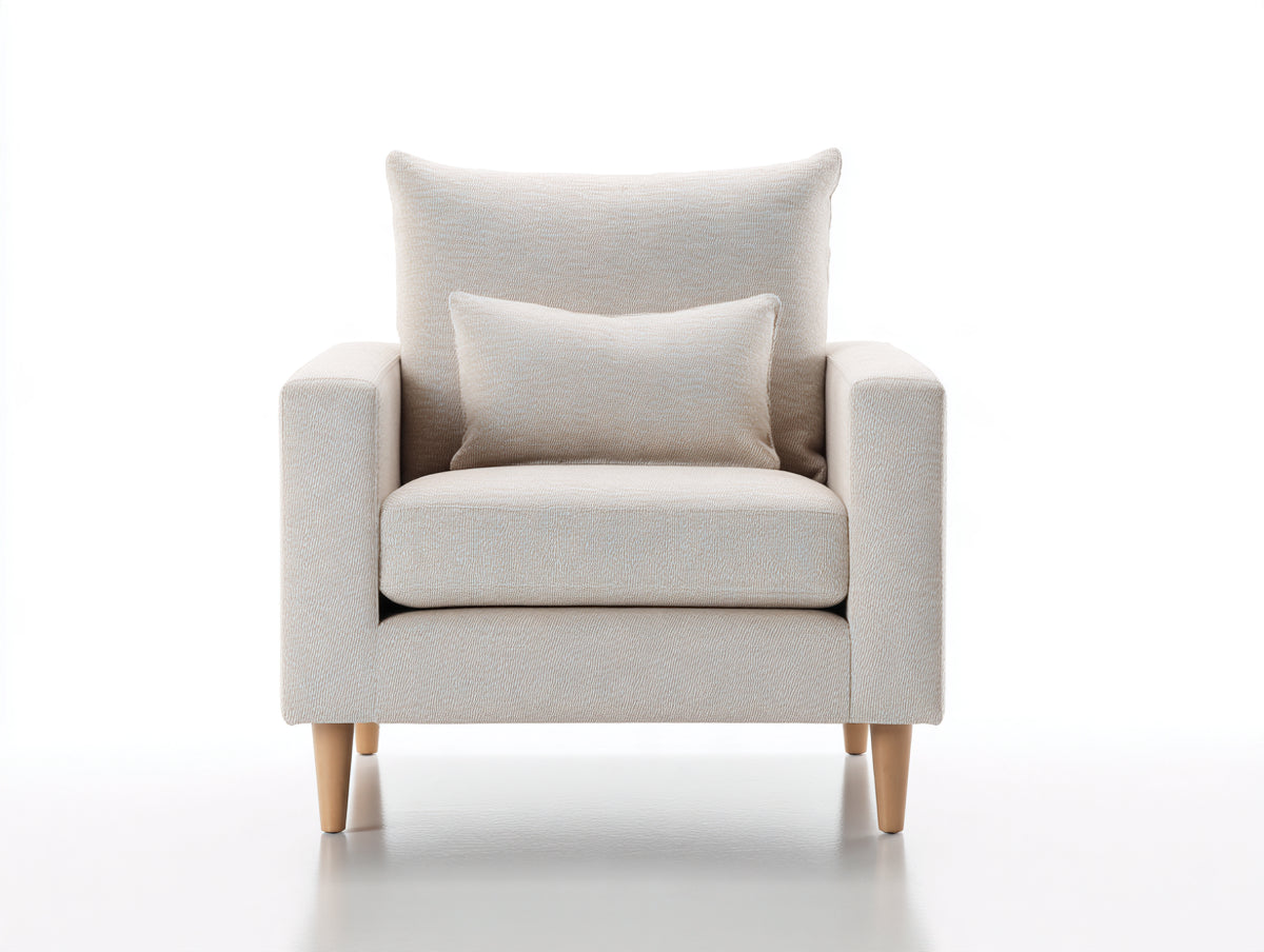 Poltrona - tessuto strutturato - 84x80x90 cm - crema - stile moderno