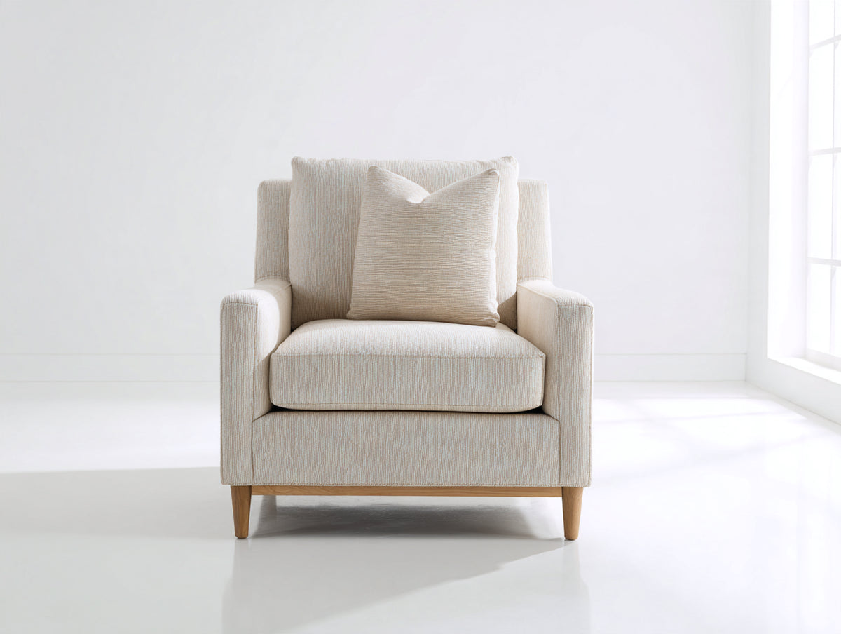Poltrona - tessuto strutturato - 82x79x88 cm - beige chiaro - stile moderno