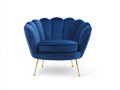 Poltrona - velluto - 88x82x87 cm - blu reale - stile glamour moderno