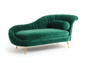Chaise longue - velluto - 182x82x88 cm - verde smeraldo - stile contemporaneo