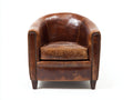 Poltrona - pelle - 78x76x80 cm - marrone cognac - stile vintage club