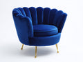Poltrona - velluto - 92x85x90 cm - blu reale - stile glamour moderno