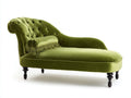 Chaise longue - velluto - 177x82x90 cm - verde oliva - stile classico